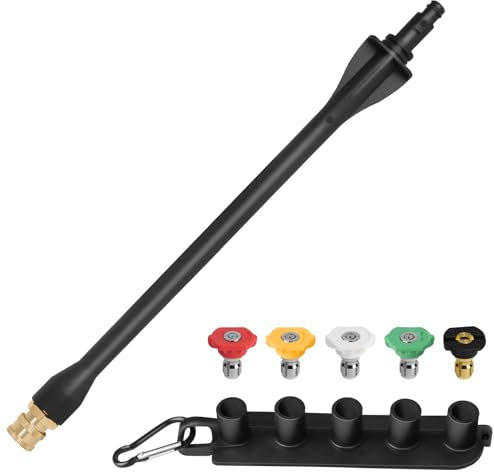 Pressure Washer Wand 308494075 with 5 Spray Nozzles and 1 Tips Holder for Ryobi, Portland, Husky pressure washer gun