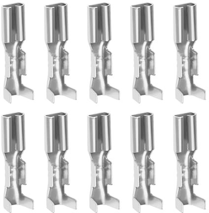 VGOL 100pcs Car Speaker Mini Toggle Switch 2.2mm Female Quick Connector Crimp Connector Spade Terminal Automotive Wiring Terminal, Silver