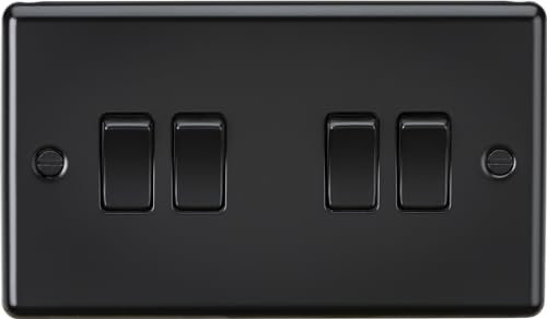 Knightsbridge 10AX 4G 2 Way Plate Switch - Matt Black