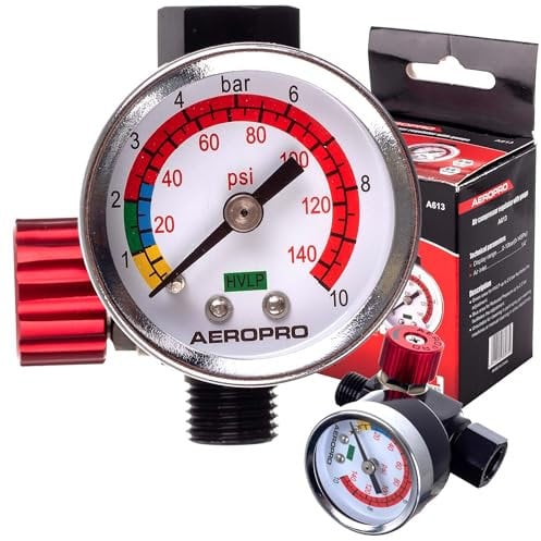 Druckminderer für Lackierpistole Druck-Regler Professional AEROPRO 1/4 0-10Bar