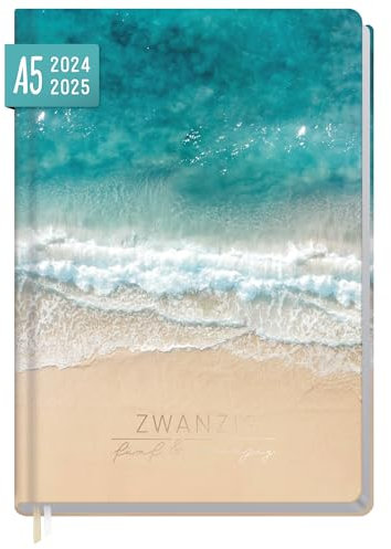 Häfft-Timer 2024/2025 A5 Summer Beach (Aug 24 - Sep 25) Hardcover Schulplaner, Schülerkalender, Schülerplaner, Studienplaner, Semesterplaner - nachhaltig & klimafreundlich