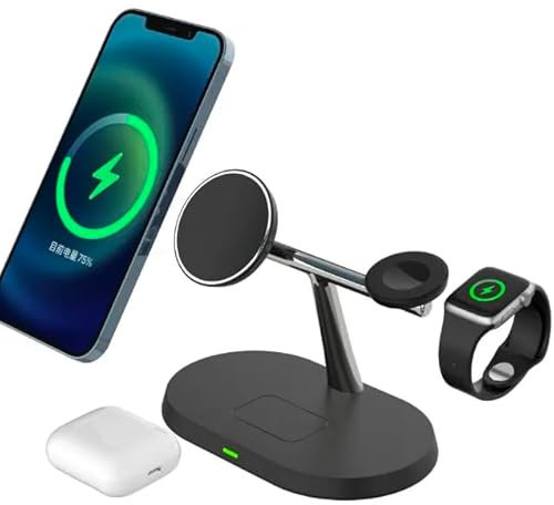 3 in 1 Magnetic wireless charger, compatable with Magasfe charger for Iphone 12/13/14/15/16, Apple Watch and Airpod Charger