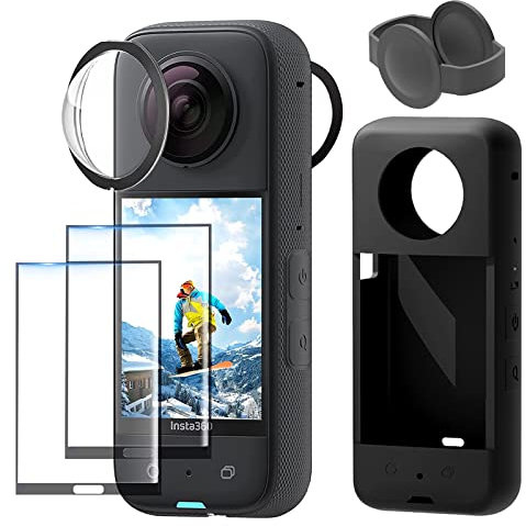 DMNQ Kit de Insta 360 X3 Accesorios, Silicona Protección para Insta360 X3 Protector de lente Insta360 X3 Protector Pantalla para Insta360 X3 Protección de Cámara Insta360 X3 Accesorios Insta 360 X3