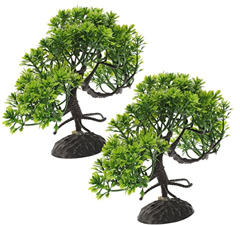 SEWOART 2piezas Planta Artificial De Bonsái para Acuario Decoración Realista De Pecera Adorno De Paisajismo Acuático para Crear Refugios y Embellecer Acuarios