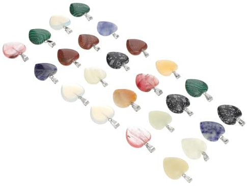 BCOATH 24stücke Herzform Kristallstein Als Energiestein Kristallsteinornament Für Desktop-ornament Steinornament Für Landschaftsdekoration Und Bastelarbeiten