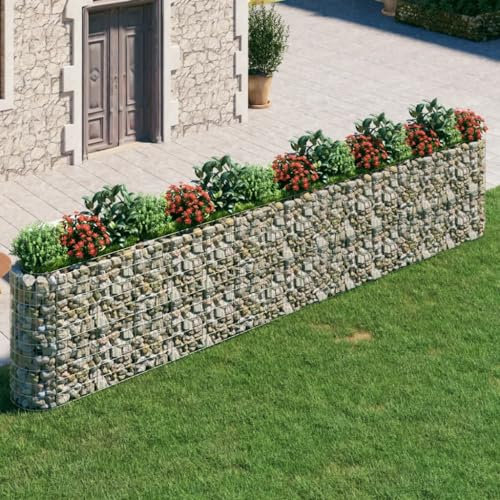 AUUIJKJF Home Items, Gabion Hochbeet, verzinktes Eisen, 540 x 50 x 100 cm, Anzugmöbel
