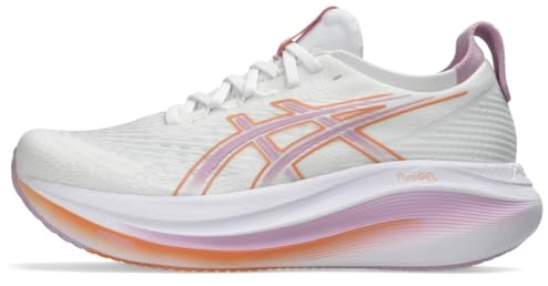 ASICS Women's Gel-Nimbus 27 Running Shoe, White/Light Ube, 38 EU