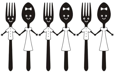 Homoyoyo Autocollant Mural Fourchette 3 Pièces Autocollant Mural Pour Salle À Manger Pour Cuisine Pour Maison