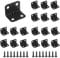 Luabue 24PCS Black Metal Corner Brackets for Wood - 30*23*23mm Stainless Steel Right Angle Brackets with Screws for Shelves & Furniture Fixation