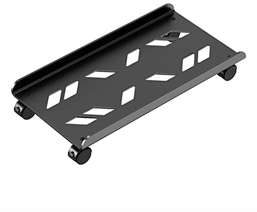 Computer Cart with CPU Holder PC Tower Stand Mobile CPU Stand Cooling Base with 4 Rolling Caster Wheels, Mobile Desktop Case Floor Holder Cart Fits Most PC Case Mobile IT Support Platform