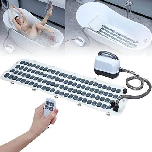 Tapis De Massage Pour Spa De Bain Avec Oreiller Gonflable Et Télécommande, Machine De Massage Pour Tout Le Corps, Tapis De Grande Taille Pour La Maison (32,5 X 19,5 X 29 Cm)