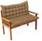 Dickes Bank-Sitzkissen mit Rückenlehne für 2-/3-Sitzer, Relaxer, Liegestühle, Outdoor, Loveseat, Schaukel, Ersatzkissen, Garten, Veranda, Terrasse, Möbelpolster, 150 x 100 x 8 cm, Khaki