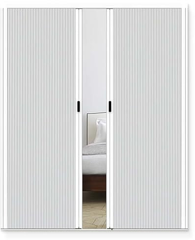 Porta pieghevole in tessuto oscurante con chiusura magnetica, porta pieghevole retrattile for porte scorrevoli, armadi, guardaroba e soluzioni for porte temporanee.(260x200cm)