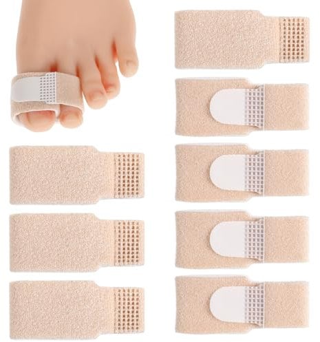 Wanmu 12 Pack Fabric Hammer Toe Corrector, Reusable Fabric Buddy Toe Wraps for Pain Toe Bandages Protectors Hammer Toe Wraps, Toe Straightener for Crooked Toes, Curled Toes, Bent Toes and Broken Toes