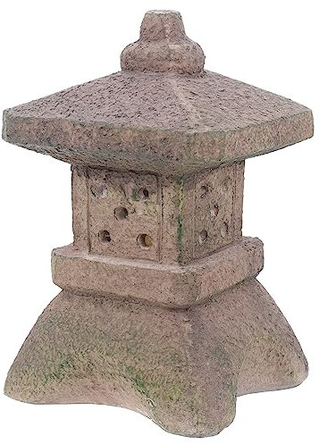 jojofuny Solar Pagode Laterne Garten Deko Steinstatue Solarlicht Outdoor Led Energiesparend Für Terrasse Balkon Und Garten Zen Pagoda Statue Beleuchtung