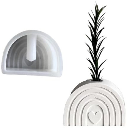 Yjcnelcr Stampi in silicone per colata in resina elegante arcobaleno vasi da giardino stampo in silicone robusto forniture artigianali portatili per patio e balcone decorazione resina epossidica