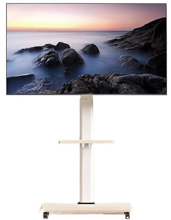Genérico Soporte de TV portátil con Ruedas para TV de Pantalla Plana LCD OLED de 32-75 Pulgadas, Soporte de TV sobre Soporte, Soporte de TV portátil con Mecanismo Giratorio