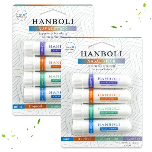 8 pezzi Nasal Stick, inalatore nasale aromaterapia, stick nasale portatile, per viaggi e aumentare la concentrazione e la pulizia dei passaggi nasaliBellezzaCura della pelle Corpo