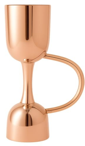BarBits Volaro™ Cocktail Jigger with Handle - Premium Barware Spirit Measure Cup 25-50ml - Copper Plated