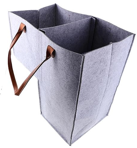LOEFLIFA Cestino Portaoggetti Cestino Per Scale in Feltro Cestini Pieghevole Blu Maniglia Borsa Cesto Di Stoccaggio In Movimento Scala Piccolo Fare Un Passo Contenitori Provato Grigio