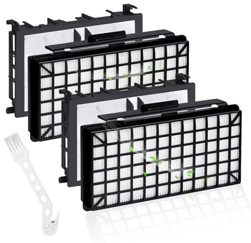 Für Siemens Staubsauger Q5.0 extreme silencePower VSQ5X1230, 2x HEPA Filter + 2x Motorfilter Für Siemens Synchropower Filter Kompatibel mit Siemens Bodenstaubsauger VZ154HFB VZ02MSF VSQ5X12M1
