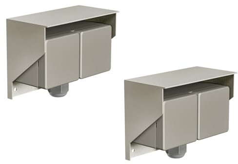 ledscom.de 2 uds. toma de corriente de superficie PIWI para exteriores, IP44, 2 vías, acero inoxidable, horizontal