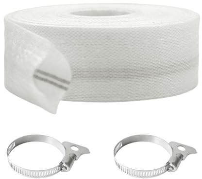 10M Manguera flexible, Ø 1 1/4 (32mm) Manguera plana de drenaje,Manguera de tela, Manguera flexible de riego, Manguera de jardín con abrazadera, adecuado para bombas sumergibles