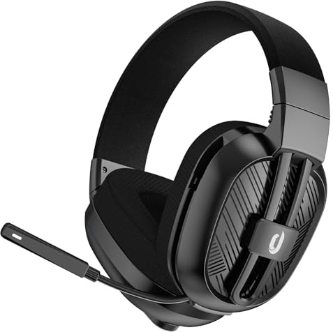 JIMYIU Cuffie Gaming, 2.4GHz/BT Cuffie Gaming Wireless per PC/PS5/PS4/ Mac, Cuffie PS5 con Microfono, Durata di Oltre 50 Ore, Nero (wireless)