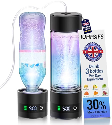 IUHFSIFS 5.0 Upgrade Hydrogen Water Bottle Generator 【Double Super Hydrogen Content 3000+PPB】【Leading the Industry NO.1-8-Hour Hydrogen Lock】 Hydro Water Bottle，Hydrogen-Rich Water for Home, Office