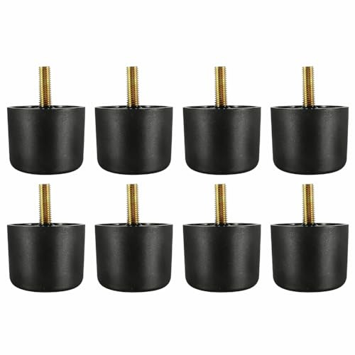 BE-TOOL 8 pièces Pieds de Meuble, Pieds de Meubles en Plastique pour Armoire avec Vis à Visser - Pieds de Canapé Ronds Durables pour Armoire, Canapé, Chaise et Lit (5 cm * 4,6 cm * 4 cm)