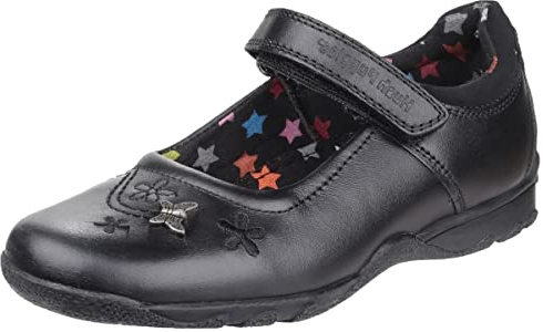 Hush Puppies Clare Senior Leather Girls's Black Shoes - UK 3.5