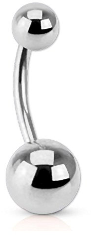viva-adorno® Bauchnabel Piercing Banane Edelstahl Chirurgenstahl Bananabell Z497, silber