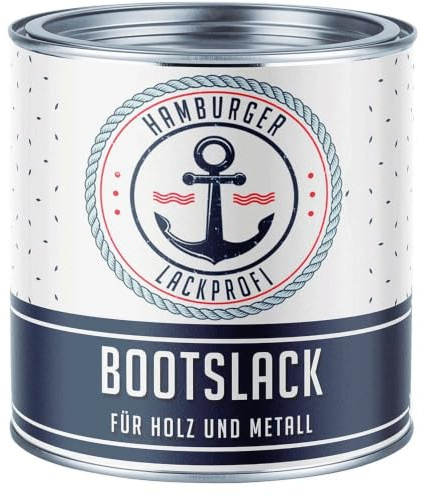 Hamburger Vernice Professionale Barca Lucida per Legno e Metallo Grigio Blu RAL 7031 Grigio Yacht Vernice Colore Barca, Grigio Blu, 1 litro