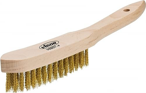 Vigor Messing-Drahtbürste V6807-4, Holzfarben