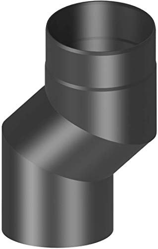 AdoroSol Vertriebs GmbH Rauchrohr Kaminrohr Ofenrohr Rohrbogen Knie Bogen Versatzbogen 60 mm, Ø150 mm,schwarz