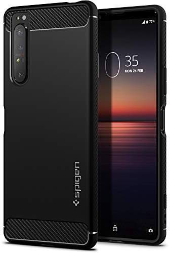 Spigen Rugged Armor Hülle Kompatibel mit Sony Xperia 1 ii -Schwarz