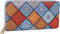 styleBREAKER Portefeuille Femme avec Motif Ornement d'été Indien, Style Mandala, Fermeture éclair, Portefeuille 02040144, Couleur:Blue-Orange-White