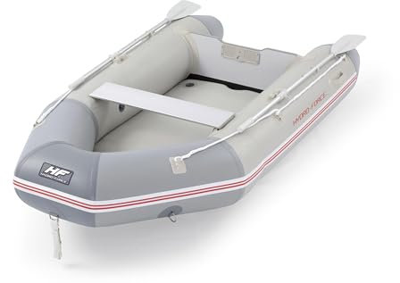 Bestway | Inflatable Boat, 4 Person Dinghy Raft Complete Set with Oars and Hand Pump, 2.8 m x 1.52 m, Grey