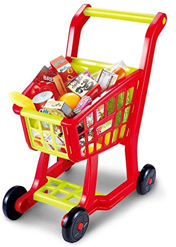 Kaufladen Einkaufswagen mit Produkten für den Kaufmannsladen 27 TLG