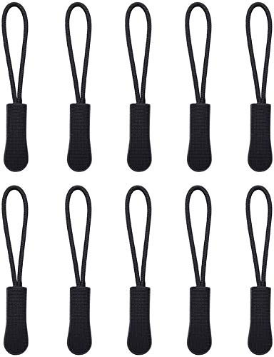 Reißverschlußanhänger,10 Stück Reißverschluss Verlängerung Zipp Puller Reißverschlussverlängerung mit Griffen ür Rucksack Schulranzen Kleidung Sportswear Nylon 2.5X0.9CM