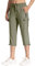 MOCOLY Pantalon Jogging Cargo 3/4 Femme Pantacourt Randonnée été Leger Pantalon Court Sport à Taille élastiquée Pantalon Corsaire Extérieur à Poche Zippée Vert S