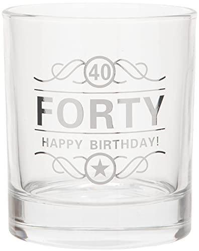 Maturi Spirituosenglas zum 40. Geburtstag „Forty Happy Birthday!“, 350 ml, in Geschenkbox