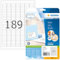 HERMA 4333 Universal Etiketten, 800 Blatt, 25,4 x 10 mm, 189 pro A4 Bogen, 151200 Stück, selbstklebend, bedruckbar, matt, blanko Papier Klebeetiketten Aufkleber, weiß