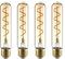 TEKLED® T30 Filament Vintage DIMMABLE LED Bulbs | 150mm Tubular E27 Edison Screw | Energy Saving 4W Light Bulb 24W Equivalent | Amber 2400K 240LM | 4-Pack | Warm White