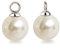 Schöner-SD Einhänger für Creolen 1 Paar 925 Silber Anhänger Perle 10mm Creme