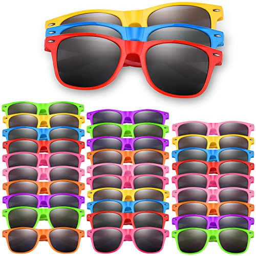 ASTARON 32 Stück Kinder Sonnenbrillen Bulk Neon Party Favors Goody Bag Fillers für Beach Wedding Party Pool Party Supplies, 8 Farben