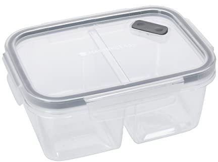 MasterClass Recycled Eco Snap Divided Food Storage Container, 800 ml, Card Insert