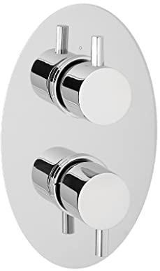 UK Bathroom Essentials Oval Twin Plate Round Rings Chrome