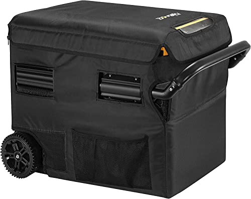BougeRV 45L isolierte Schutzabdeckung, tragbare Schutzhülle für CRD45 Kompressor-Kühlbox, 600D Wasserdichte & Kratzfeste Schutzabdeckung für Dual-Zone-Kühlschrank (Kühlbox nicht enthalten)