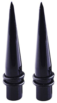 Homxi 2 Stück 16mm Ear Plug,Ear Tunnel Acrylic Set Ohr Plug Ohrringe 5/8 inch Einfacher Kegel Tunnels Set Schwarz